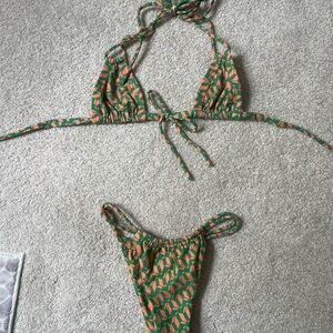 Montce Vibrant Green and Coral Bikini